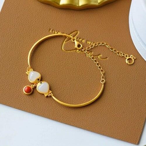 Natural Hetian Jade Double Fish Treasure Bracelet S925 Sterling Silver Southern Red Agate Bracelet Womens White Jade Small Fish