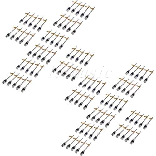 100 Pack New 4/4 Size Violin Bow Screw And Eye Silver Fitting Violin Parts