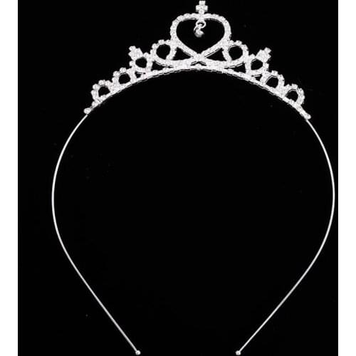 New childrens headdress Imitate Rhinestone Ornaments Princess Crown Tiaras Headwear girls heart-shaped accessories wholesale
