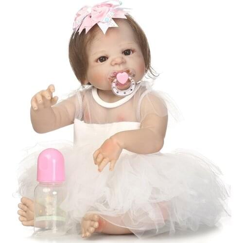 NPK 23" Full Body Silicone Reborn Baby princess doll toy bathe Play House dolls bebe toys reborn bonecas kids gift doll toys