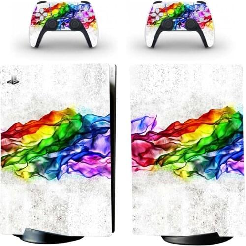 Dazzle Style PS5 Digital Edition Skin Sticker for Playstation 5 Console & 2 Controllers Decal Vinyl Protective Skins Style 2
