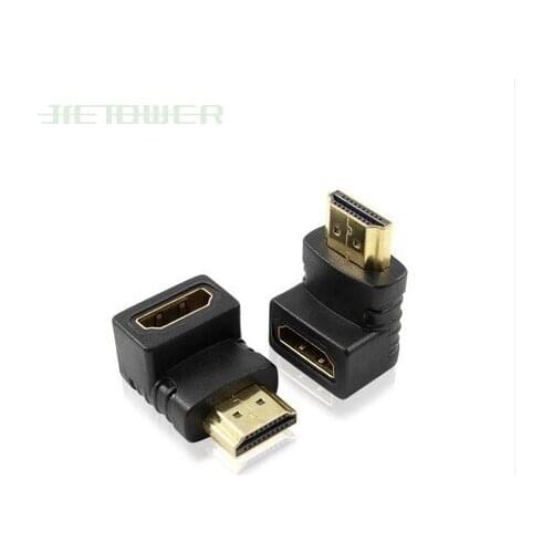 HDMI Adapter Converters 90 Degree Angle HDMI Male To HDMI Female for 1080P HDTV Cable Adaptor Converter Extender 100pcs/lot