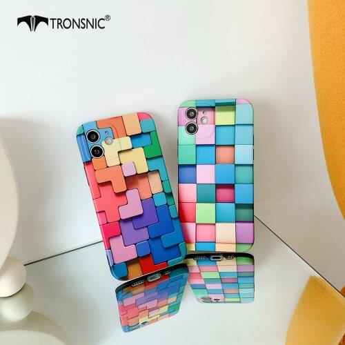 Fully Protected Cube Phone Case for iPhone 12 11 Pro Max XR Xs Max Soft Matte Silicone Luxury Case for iPhone 7 8 Plus Cover Hot