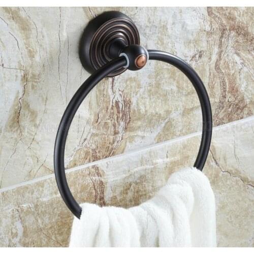 Towel Ring Oil Rubbed Bronze Bathroom towel holder, Wall-Mounted Round Towel Rings Towel Rack Bathroom Accessories zba124