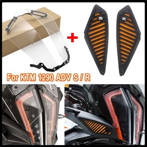 Transparent Headlight Guard Protector and dust protection filter Air filter FOR KTM 1290 super adventure R/S 1290 super ADV S