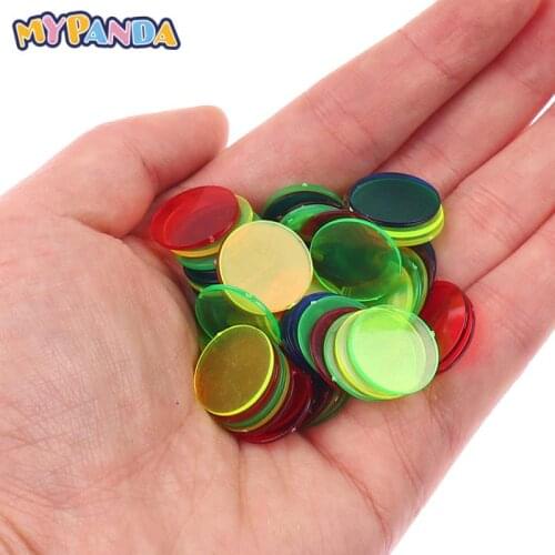 Mixed Color Round Transparent Coins 100 Pcs/set Poker Chips Plastic Poker Wholesale