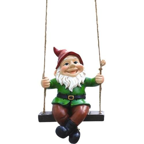 Christmas Cute Dwarf Resin Hang On Tree Dwarfs Gnome Statue Garden Decoration Pendant Home Outdoor Xmas Decor Ornaments Elegant