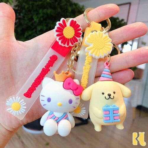 Sanrio Cartoon Cute Hello Kitty Keychain Pendant Melody Silicone Key Chain Bag pendant Ornament Creative Gift