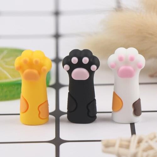 Cute Cat Paw Silicone Nipper Cover Protective Sleeve For Nail Cuticle Scissors Manicure Pedicure Tools Dead Skin Tweezers Cap