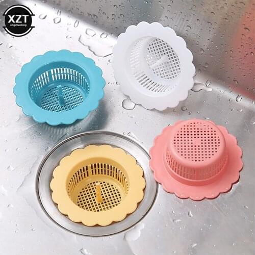 Sink Drain Strainer Hair Catchers Bathtub Floor Filter Flower Shape With Cylindrical Handle Hole Filter For Bathroom & Kitchen