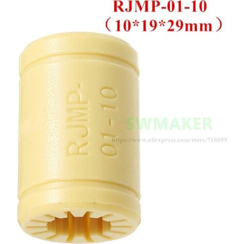 10pcs LM10UU Solid Polymer Linear Bearing RJMP-01-10 10x19x29mm For 3D Printer CNC Tool Mechanical Hardware Durable