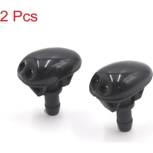 Uxcell 2Pcs Black Plastic Car Windshield Washer Wiper Water Spray Nozzle for Nissan