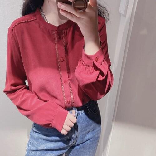 VNXIFM Womens Silk Shirts