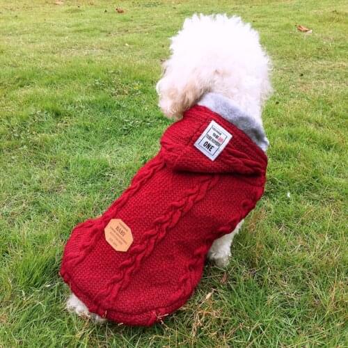 Pet Knit Clothes Dog Hoodie Sweater Pullover Cat Sweater Sweatshirts Soft Warm Winter Dogs Clothes for Small Medium Pets Cloth