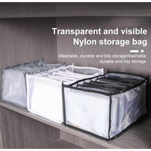 Jeans Storage Box With Compartments Socks Clothes Underpants Organizer Drawer Divider Box Underwear Storage Box Closet Organizer