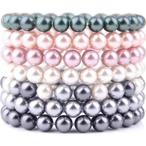 Pearl Bracelet Women Pearl Baroque White Rose Gold Pearl Bracelets & Bangles For Women Crystal Beads Jewelry Gift Beach Wedding