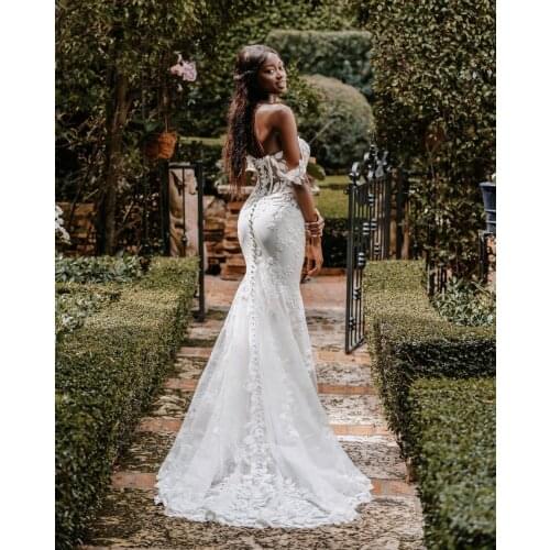 2020 Wedding Dress White Stain Tulle A Line Sexy Deep V Neck Bride Wedding Gown Women Backless Bridal Dress vestido de novia New