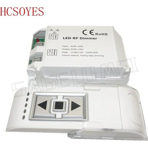 1Pcs DM014 High Voltage 90-240VAC 1 Channel Trailing Edge Dimming 110V/110W 220V/220W ON/OFF 3 Key Remote RF Controller