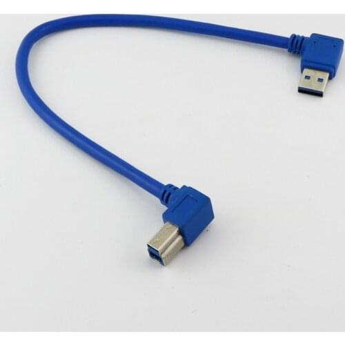 1pcs USB 3.0 A Male Plug Left Angle to USB B Male 90 Degree Left Angled Cable Leads