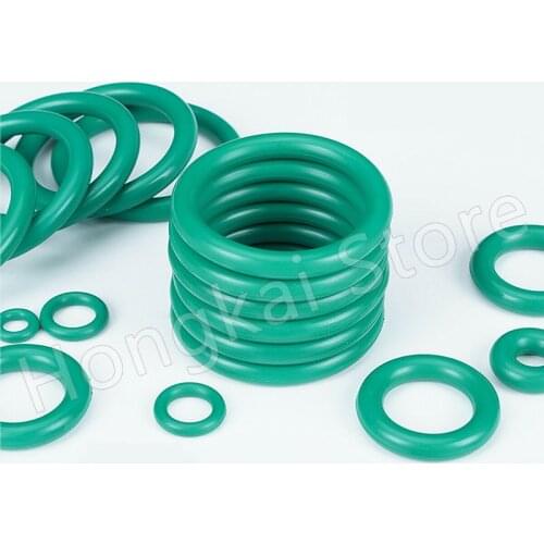 10pcs Green O Ring Thickness 2.4/3.1/3.5mm Fluorine Rubber(FKM) Seal Washer OD 8-70mm Good Oil Resistance