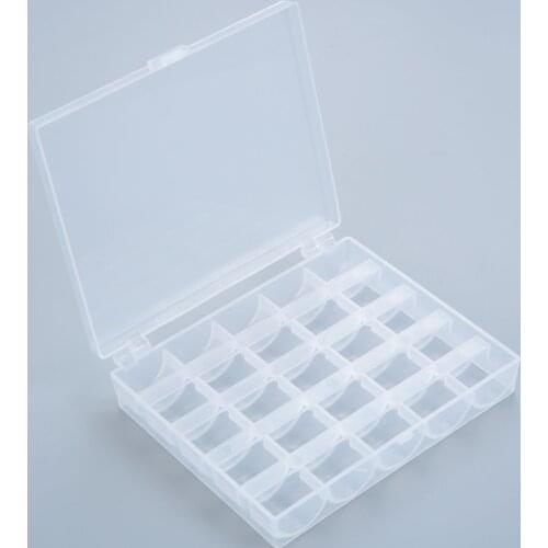 120*100*25m Empty Box 25 Bobbins Sewing Machine Spools With Thread Storage Case Box For Home Sewing Accessories Sewing Tools