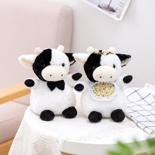 23cm Cute Gentleman Cow Lady Cow Doll Cow Plush Toy Party Dolls For Child Birthday Xmas Gift Cow Mascot Cow Toy Plush Animals