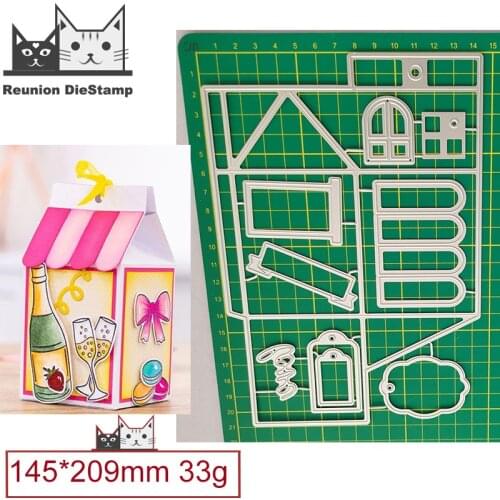 Cut Die 3D Milk Carton Candy Box Bag Cut Metal Cutting Dies Scrapbooking Steel Craft Die Cut Embossing Paper Cards Stencils