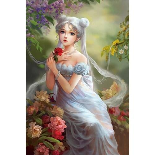 5D DIY Diamond Painting comic fairy girl Diamond Embroidery Full Cross Stitch Rhinestone Mosaic Home Decor Handmade Gift