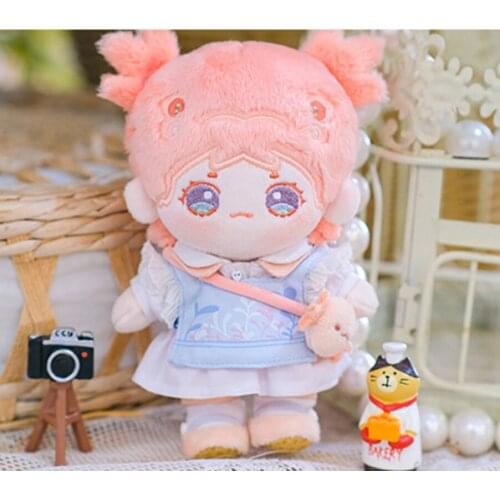 Anime Limit Animal Salamander Salamandrae Kpop Star Ear Plush 15cm Doll Change Clothes Clothing Outfit Suit Figure Toy Cosplay