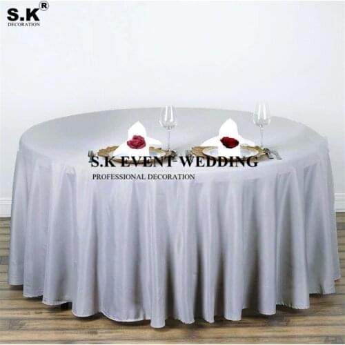 White Black Color Round Table Cloth Polyester Tablecloth Cover For Banquet Wedding Dining Decoration