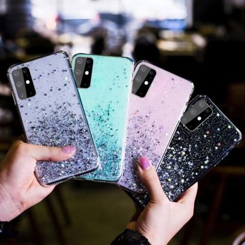 Glitter Case For Samsung Galaxy A51 A50 A52 A71 A72 A32 S8 S9 S10 S20 FE S21 Plus Note 10 Plus 20 Ultra 9 Clear Silicone Case