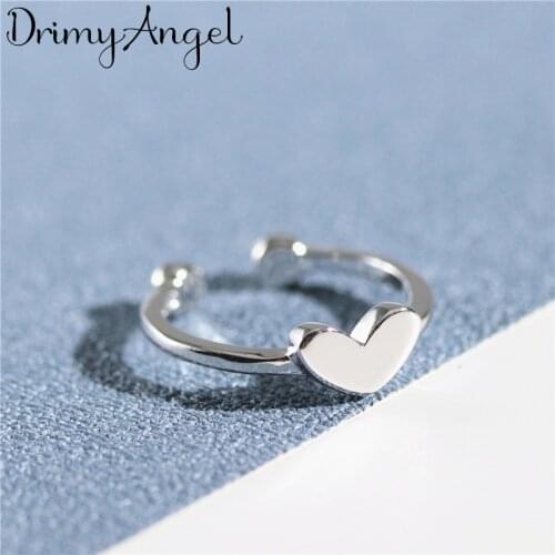 Bohemian Vintage Silver Color Heart Rings For Women Gifts Girls Open Retro Antique Rings Wedding Jewelry