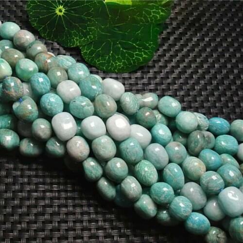 10-11mm Natural smooth Amazonite irregular round stone beads For DIY necklace bracelet jewelry making 15 "free delivery