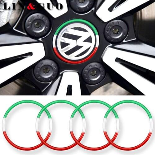 4pcs Car Wheel hub center decorative stickers fit for Volkswagen VW Golf 5 6 Polo Passat B5 B6 B7 Jetta Mk6 Tiguan accessories