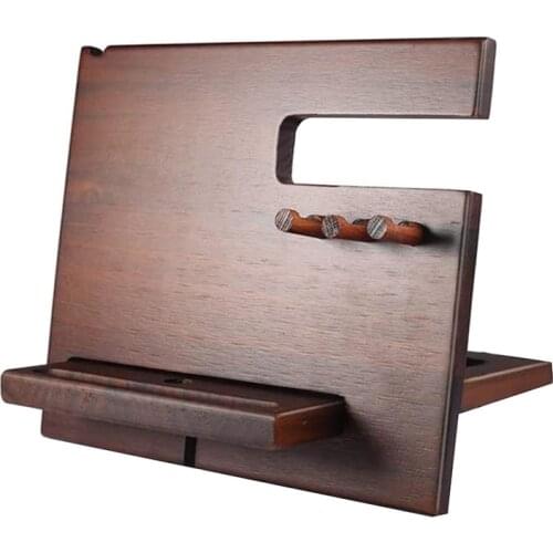 Wood Jewelry Necklace Mobile Phone Base Multifunctional Hanging Bracelet Watch Glasses Key Jewelry Desktop Storage Stand