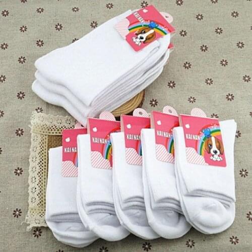 Children white Sock summer thin section pure cotton hosiery for students all cotton yarn socks white children Sneaker Sport Sock