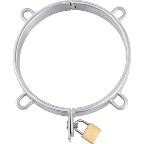 Dia132mm stainless steel Neck Collar pull ring Adult Slave Role Play metal For male SM restraint bondage Sex Game couple toy