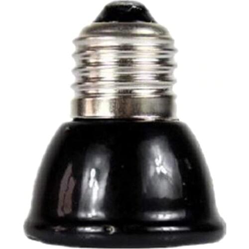 HOT-E27 Mini Infrared Ceramic Heating Bulb Elevator Globe Lamp for Animal Reptile -Black - Black, 100W
