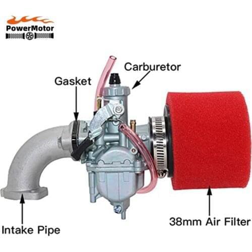Mikuni VM22 Carburetor for 125cc 140cc Lifan YX Zongshen XR50 CRF70 KLX BBR Apollo Atomic DHZ SSR w/Air Filter Intake Manifold