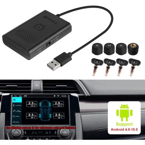 LEEPEE Android TPMS Tire Pressure Monitoring System 4 Internal External Sensors for Car Radio DVD GPS Navigation Player USB TPMS