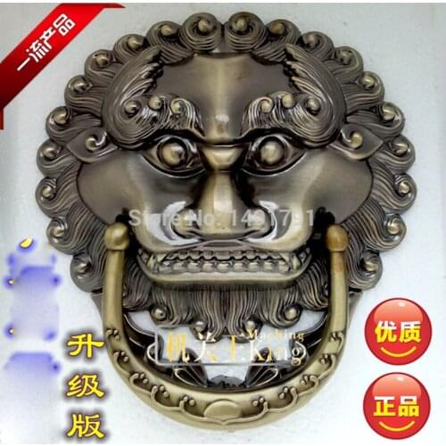Magic knock lion head prop Knocking the door to open the lock for real life room eacape props