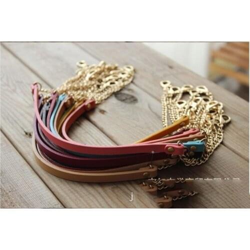 2PCS PU Metal Chain for Shoulder Bags Handbag Buckle Handle DIY Belt Baga Straps Accessories Hardware Iron Chain 46cm