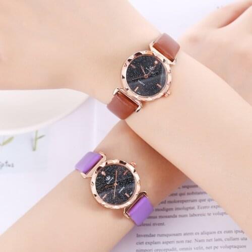 Fashionable casual womens watch sky star gold star series alloy steel strip male watch wholesale watches men and women