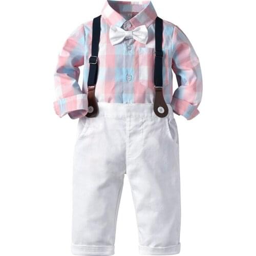 Autumn Spring Clothes Set Baby Boys Clothing Set Party Baby Clothing Set Wedding Party Birthday Belt Pants+t-shirts Clothing Set