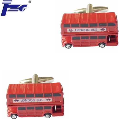 New Arrival Red London Bus Cufflink Cuff Link 2 Pairs Free Shipping Promotion TZG Brand