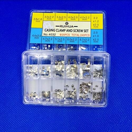 Wholesale 240pcs/Box Watches Parts Wristwatch Movment Casing Clamp and screws set for Watchmaker repair ETA 28XX Watch movement
