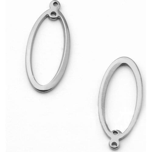 16x36mm Stainless Steel Oval Connectors Strong Pendant & Earrings Hanging Supplies Jewelry Making Crafts Components DIY Findings
