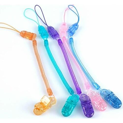 Plastic Pacifier Chain Newborn Baby Spring Rope Plastic Pacifier Clip Stretchable Pacifier Chain Fashion Fork TPU