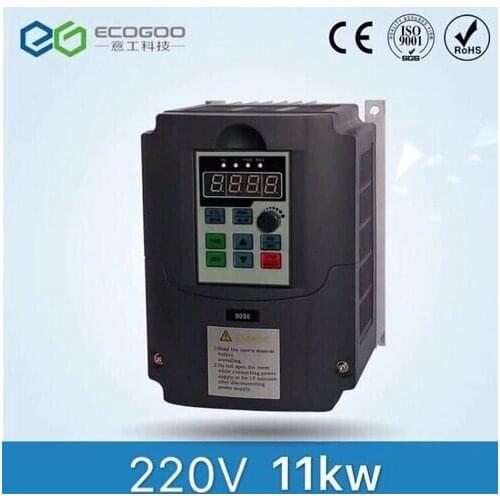 11KW 15HP 400HZ VFD Inverter Frequency converter single phase 220v input 3phase 380v output 24A for 10HP motor