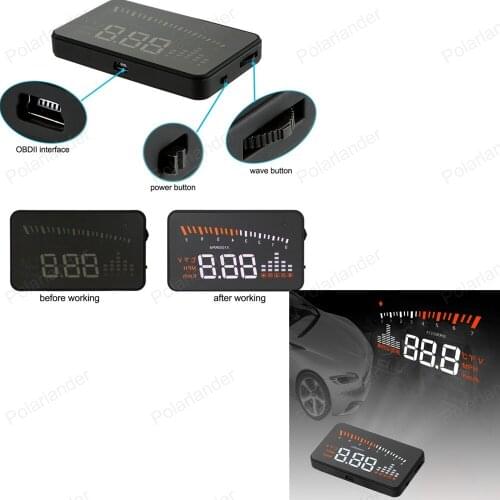 New W02 Car HUD Projector Head Up Display OBD II HUD car styling 5.5 Inch Comprehensive Display car alarm system car detector